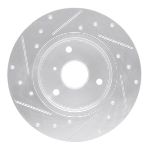 Smart Fortwo Brake Rotor (1) - Front Right - R1 Concepts - Drilled & Slotted - Silver - `05-`16